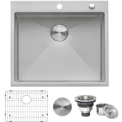 Clearance 21" Topmount 16 Gauge Stainless Steel Kitchen Sink Drop-In / Top Mount Sinks|Stainless Steel Sinks