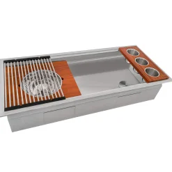 Hot 45" Topmount Two-Tiered Workstation Kitchen Sink Drop-In / Top Mount Sinks|Single Bowl Sinks