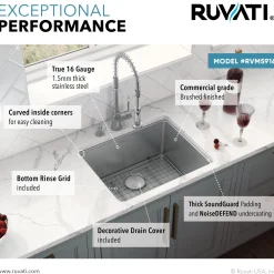 Outlet 18" Undermount Bar Prep 16 Gauge Stainless Steel Kitchen Sink Stainless Steel Sinks|Single Bowl Sinks