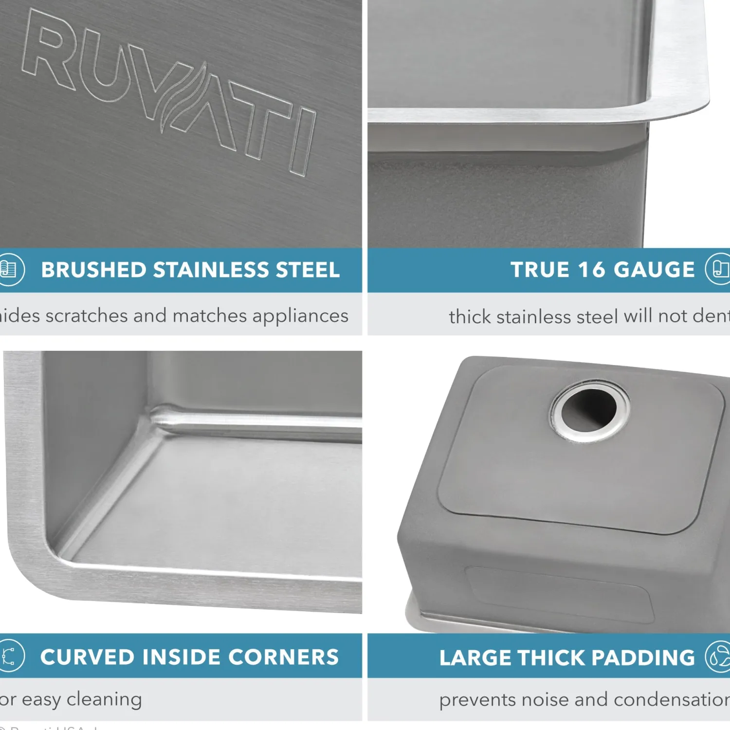 20" Undermount Bar Prep 16 Gauge Stainless Steel Kitchen Sink Stainless Steel Sinks|Sinks For Tight Spaces
