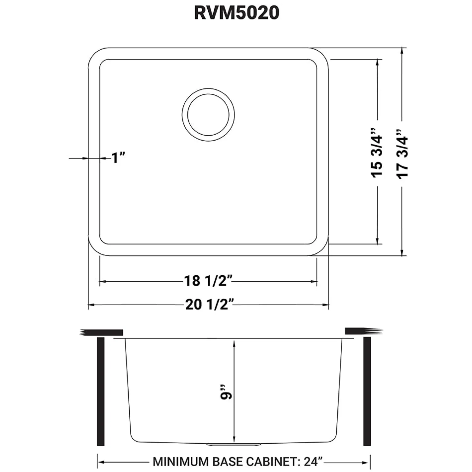 20" Undermount Bar Prep 16 Gauge Stainless Steel Kitchen Sink Stainless Steel Sinks|Sinks For Tight Spaces