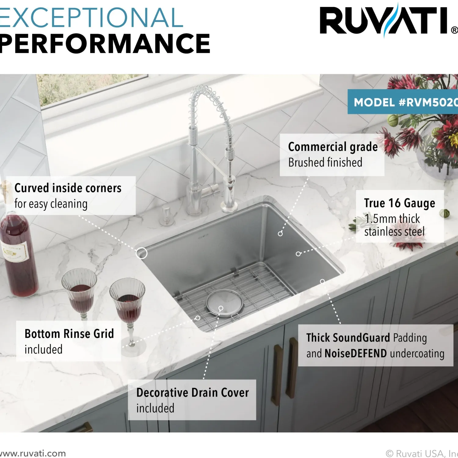 20" Undermount Bar Prep 16 Gauge Stainless Steel Kitchen Sink Stainless Steel Sinks|Sinks For Tight Spaces