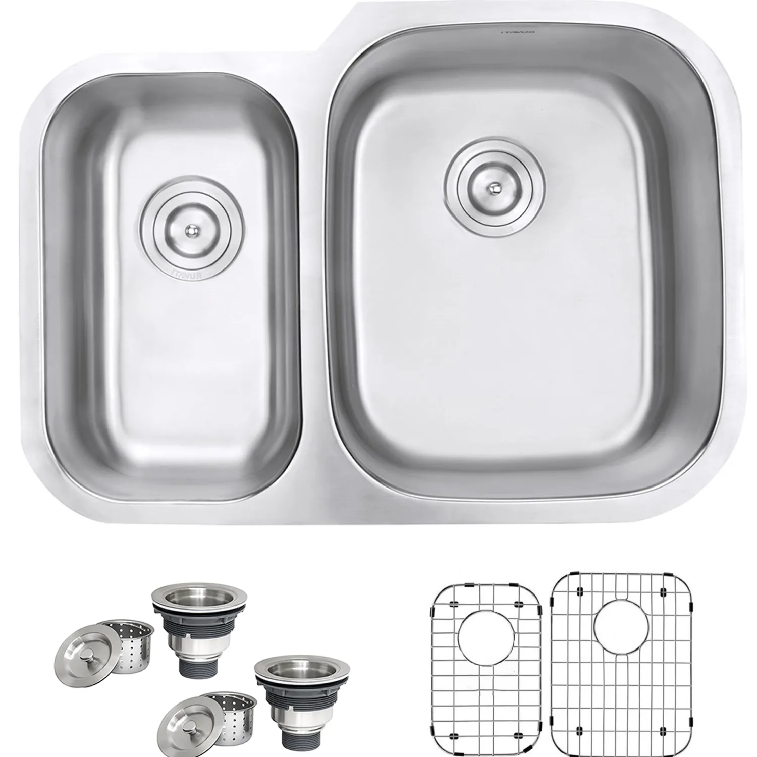 Discount 29" Undermount Double Bowl 16 Gauge Stainless Steel Kitchen Sink Stainless Steel Sinks|Double Bowl Sinks