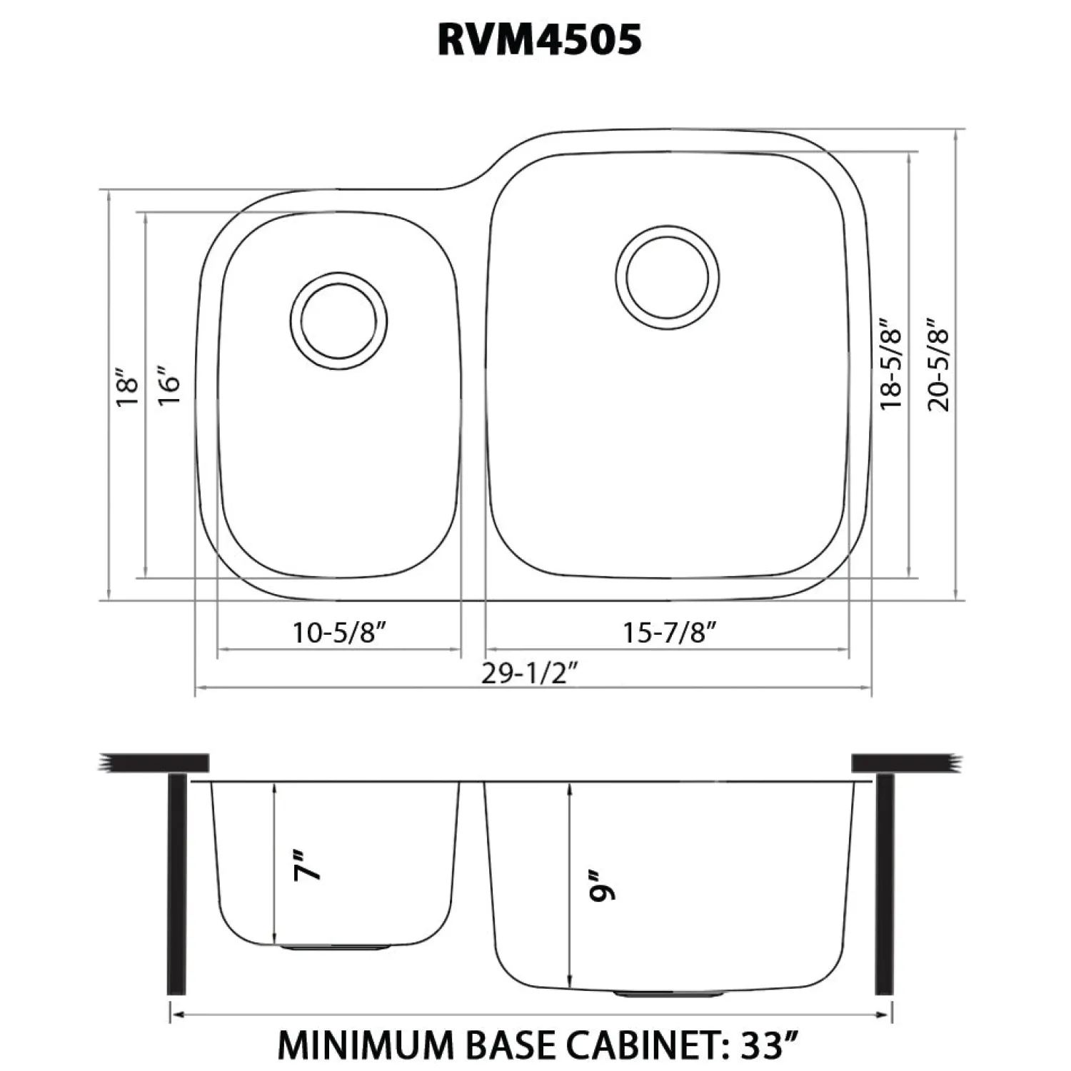 Discount 29" Undermount Double Bowl 16 Gauge Stainless Steel Kitchen Sink Stainless Steel Sinks|Double Bowl Sinks