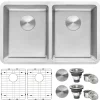 Sale 28" Undermount 50/50 Double Bowl 16 Gauge Stainless Steel Kitchen Sink Stainless Steel Sinks|Double Bowl Sinks
