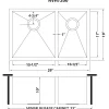 Sale 29" Undermount 60/40 Double Bowl Zero Radius 16 Gauge Stainless Steel Kitchen Sink Stainless Steel Sinks|Double Bowl Sinks