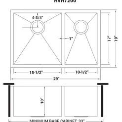 Sale 29" Undermount 60/40 Double Bowl Zero Radius 16 Gauge Stainless Steel Kitchen Sink Stainless Steel Sinks|Double Bowl Sinks