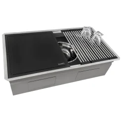 Clearance 33" Undermount Dual-Tier Workstation Kitchen Sink Workstation Sinks|Stainless Steel Sinks