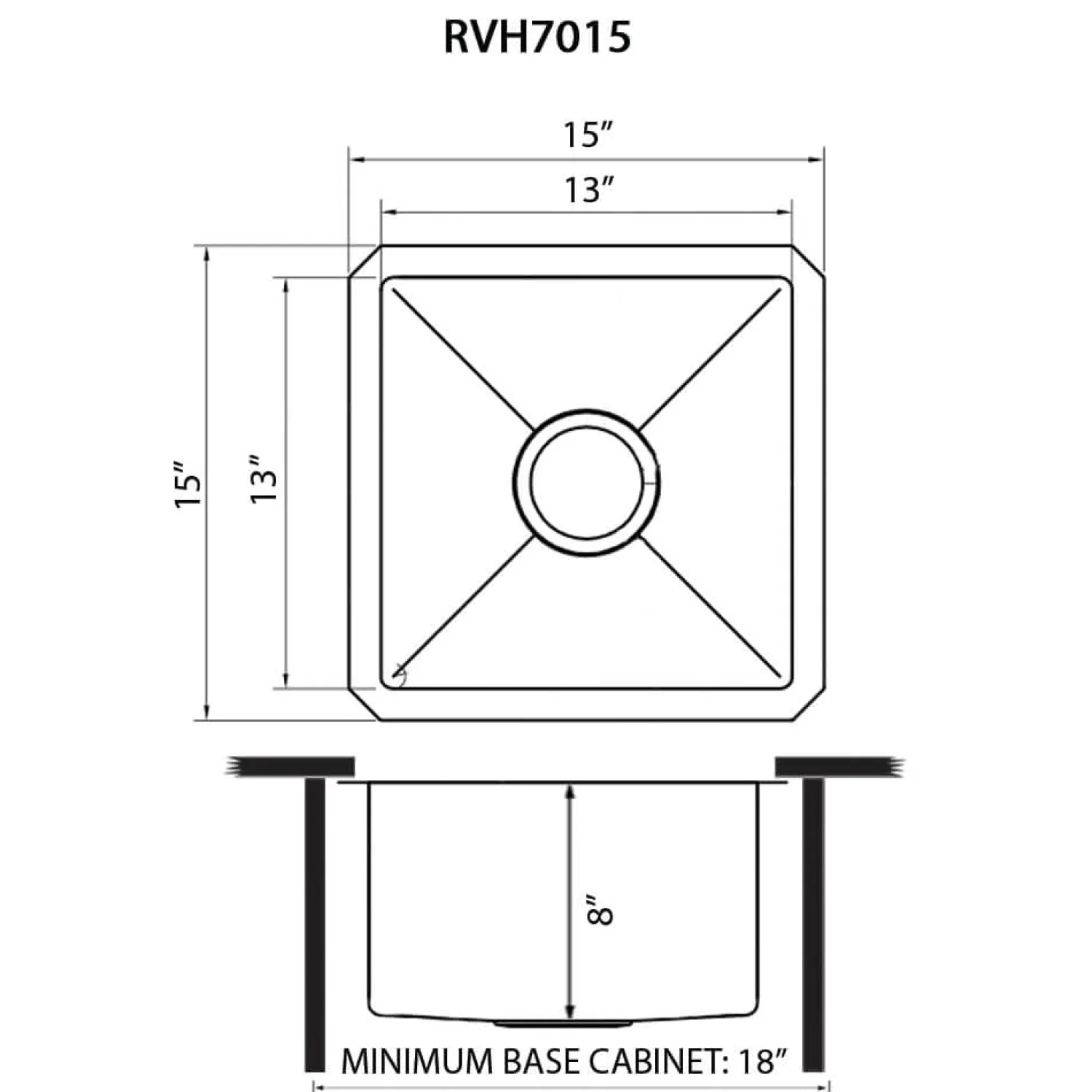 New 15" Undermount 16 Gauge Bar Prep Sink Bar / Prep Sinks