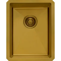 New 14" Undermount 16 Gauge Matte Gold Bar Prep Sink Gunmetal, Brass, & Gold|Bar / Prep Sinks