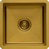 15" Undermount 16 Gauge Matte Gold Bar Prep Sink Gunmetal, Brass, & Gold|Bar / Prep Sinks