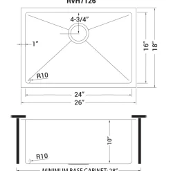 Clearance 26" Undermount 16 Gauge Single Bowl Kitchen Sink Stainless Steel Sinks|Single Bowl Sinks