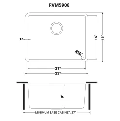 Sale 23" Undermount 16 Gauge Stainless Steel Kitchen Sink Stainless Steel Sinks|Single Bowl Sinks