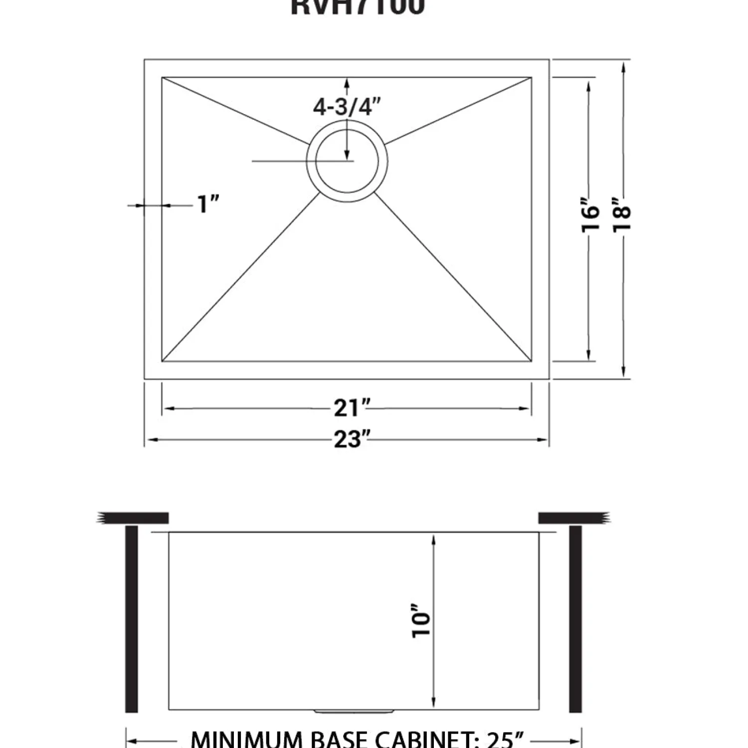 Discount 23" Undermount 16 Gauge Zero Radius Stainless Steel Single Bowl Kitchen Sink Stainless Steel Sinks|Single Bowl Sinks