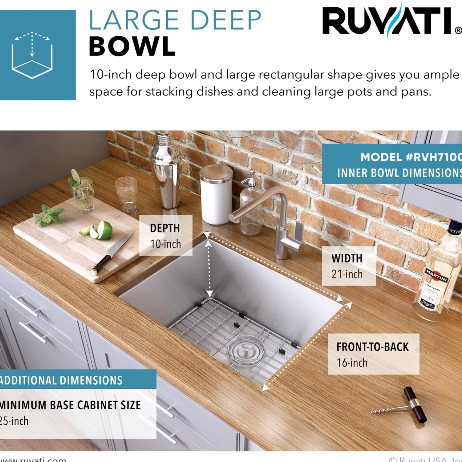 Discount 23" Undermount 16 Gauge Zero Radius Stainless Steel Single Bowl Kitchen Sink Stainless Steel Sinks|Single Bowl Sinks