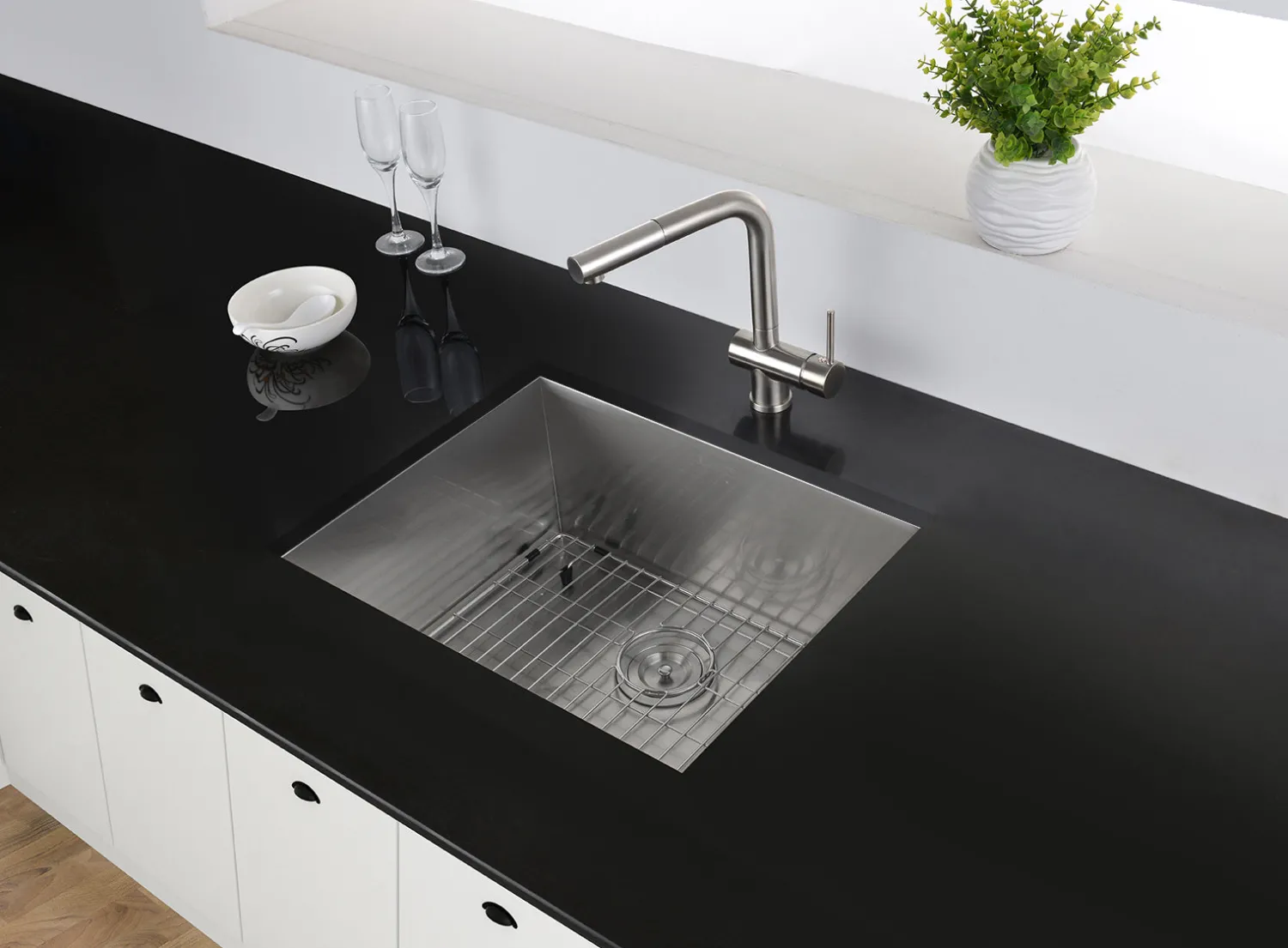 Discount 23" Undermount 16 Gauge Zero Radius Stainless Steel Single Bowl Kitchen Sink Stainless Steel Sinks|Single Bowl Sinks