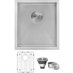 Discount 16" Undermount 16 Gauge Zero Radius Stainless Steel Single Bowl Bar Prep Sink Bar / Prep Sinks