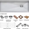 Outlet 69" Undermount Two-Tiered Workstation Kitchen Sink | GIANT SINK Undermount Sinks|Single Bowl Sinks