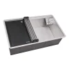 Outlet 32" Undermount Workstation Kitchen Sink with Glass Rinser Workstation Sinks|Stainless Steel Sinks