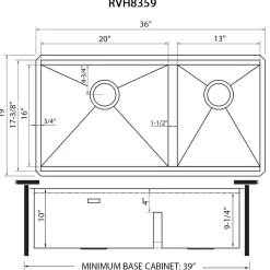 New 36" Undermount Workstation 60/40 Bowl Kitchen Sink Workstation Sinks|Double Bowl Sinks