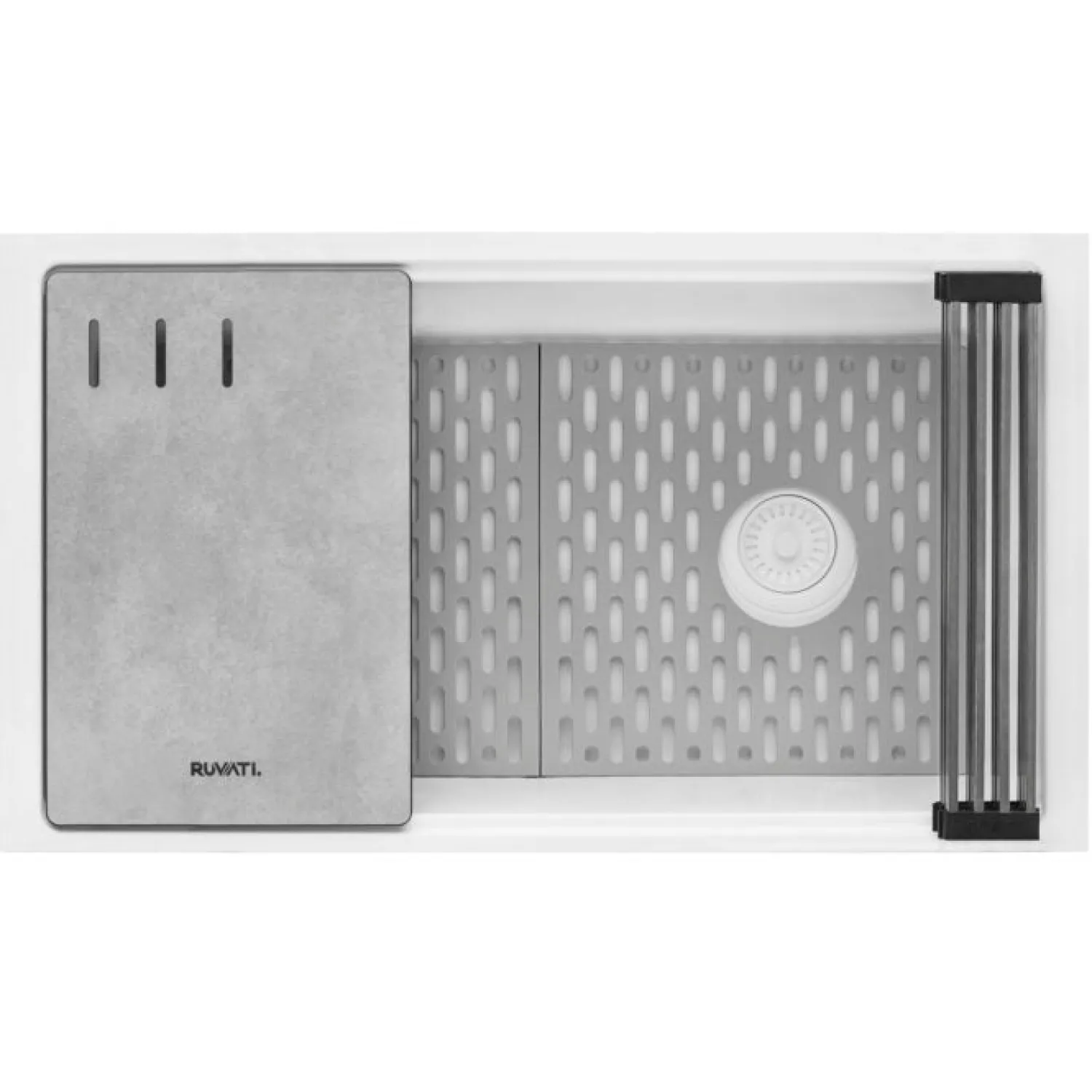 Online 33" White Composite Undermount Workstation Sink Single Bowl Sinks|Composite & Quartz Sinks
