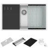 Outlet 32" White Composite Workstation Sink Single Bowl Sinks|Composite & Quartz Sinks