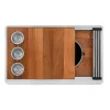 Clearance 33" Workstation Dual Tier Double Bowl Low Divide Undermount Stainless Kitchen Sink Workstation Sinks|Double Bowl Sinks
