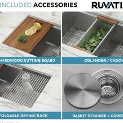Sale Workstation Ledge 50/50 Double Bowl Undermount 16 Gauge Stainless Steel Kitchen Sink Workstation Sinks|Double Bowl Sinks