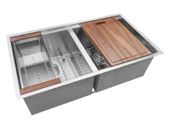 Sale Workstation Ledge 50/50 Double Bowl Undermount 16 Gauge Stainless Steel Kitchen Sink Workstation Sinks|Double Bowl Sinks