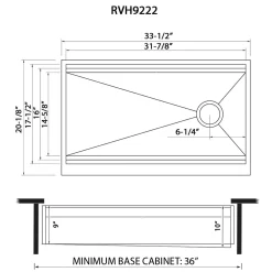 Online 33" Workstation Two Tiered Kitchen Sink Apron Front 16 Gauge Stainless Steel Stainless Steel Sinks|Single Bowl Sinks