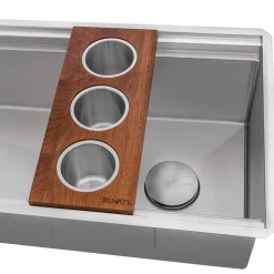 45" Workstation Two-Tiered Double Ledge Undermount 16 Gauge Stainless Steel Kitchen Sink Workstation Sinks