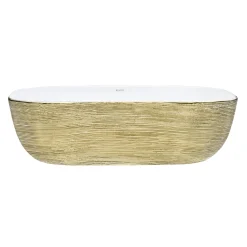 Hot 20" x 16" Bathroom Vessel Sink | White with Gold Above Counter / Vessel Sinks