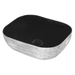 Best 20" x 16" Bathroom Vessel Sink | Black with Silver Exterior Above Counter / Vessel Sinks