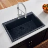 Best 33 x 22" epiGranite Dual-Mount Granite Composite Single Bowl Kitchen Sink Drop-In / Top Mount Sinks|Single Bowl Sinks