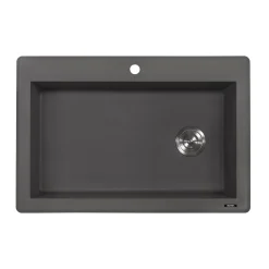 Clearance 33 x 22" epiGranite Top Mount Granite Composite Single Bowl Kitchen Sink Drop-In / Top Mount Sinks|Single Bowl Sinks