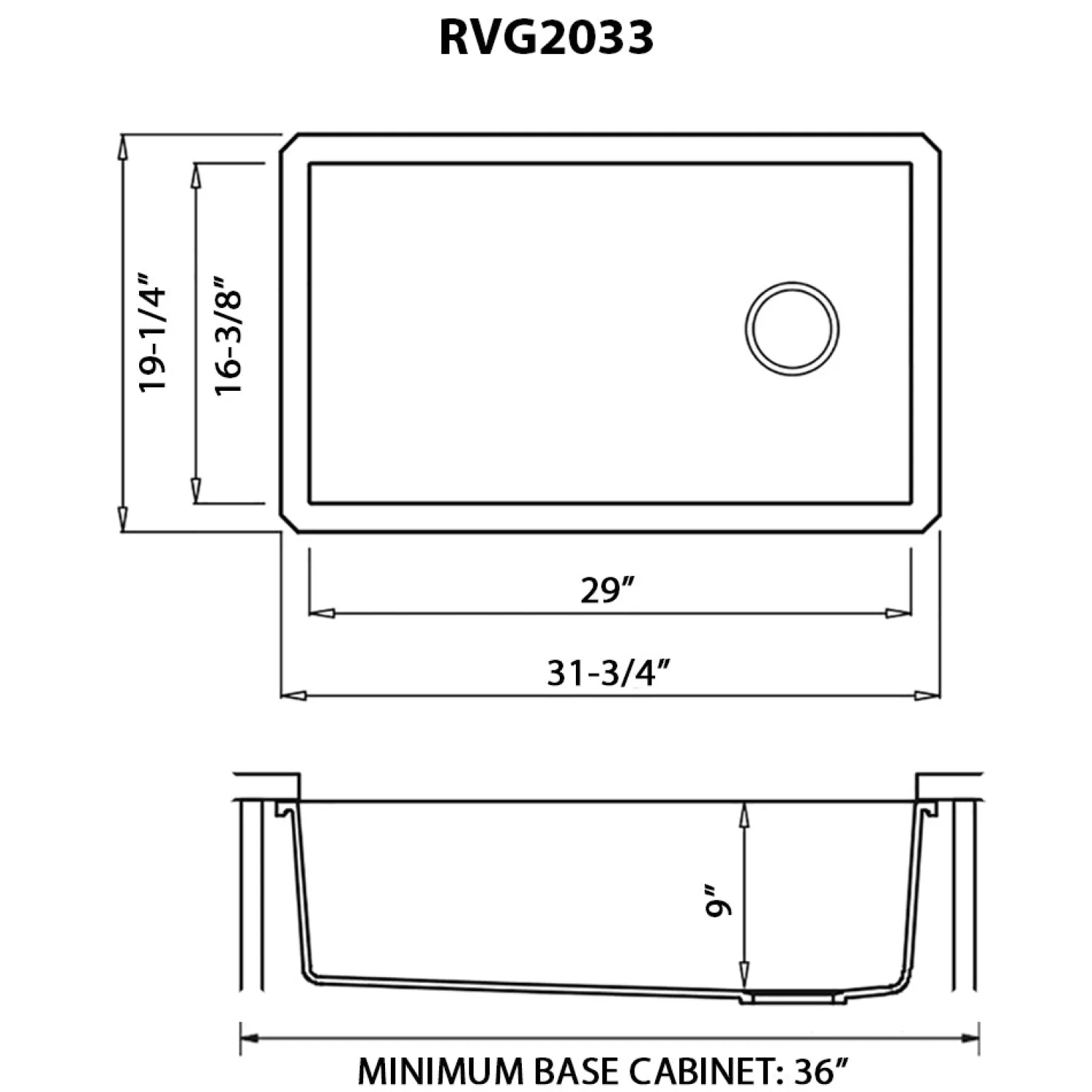 31 x 19" epiGranite Undermount Granite Composite Single Bowl Kitchen Sink Single Bowl Sinks|Undermount Sinks