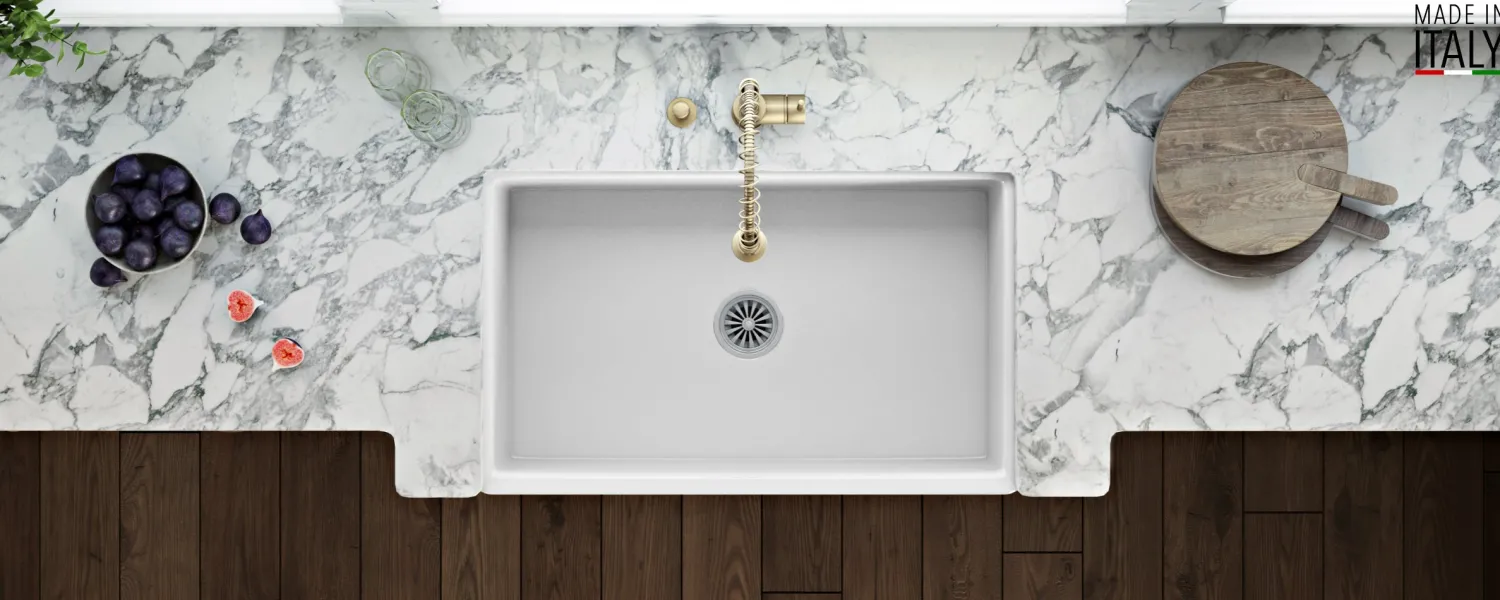 Discount 33 x 20" Fireclay Reversible Farmhouse Apron-Front Kitchen Sink Single Bowl Single Bowl Sinks|Apron Front / Farmhouse Sinks