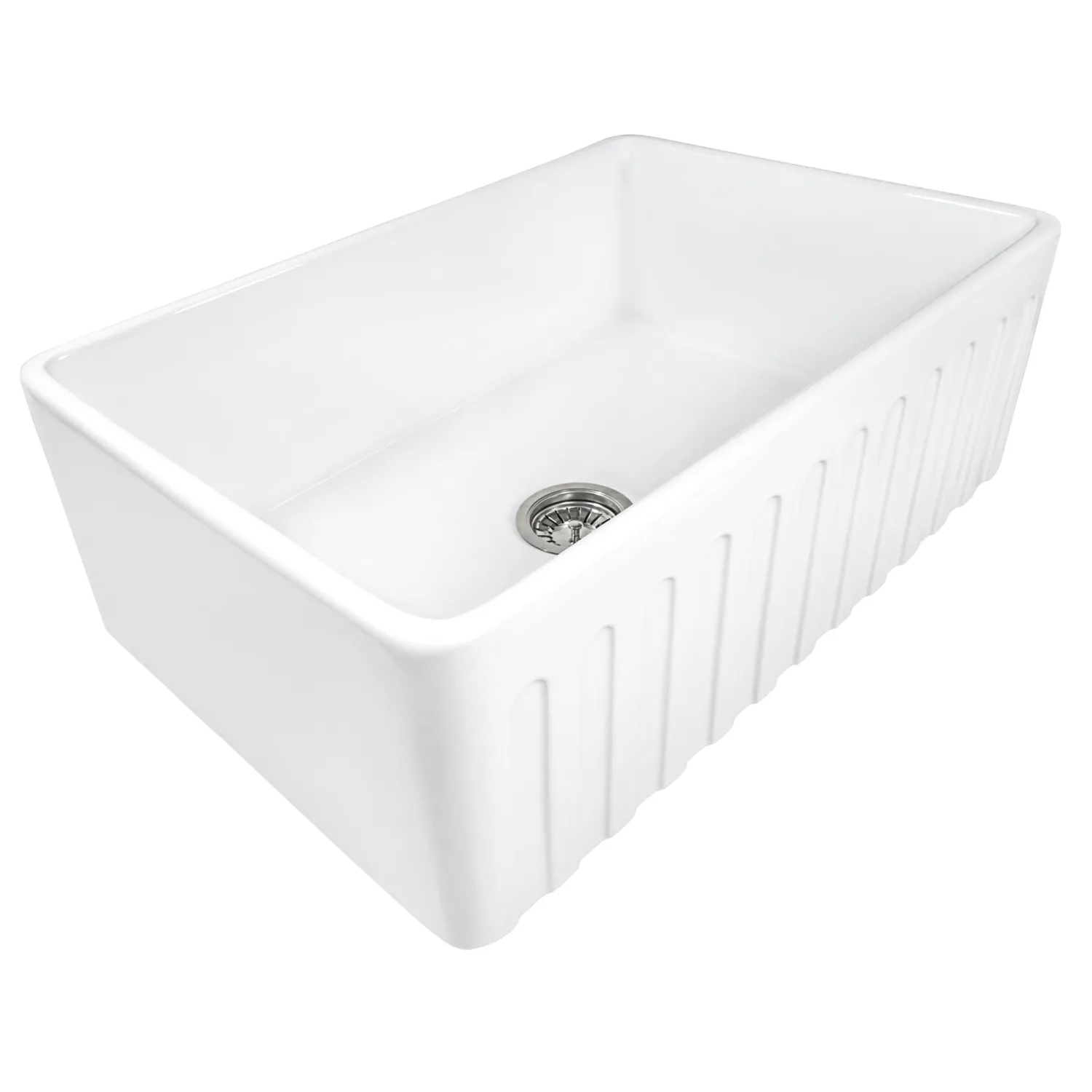 Discount 33 x 20" Fireclay Reversible Farmhouse Apron-Front Kitchen Sink Single Bowl Single Bowl Sinks|Apron Front / Farmhouse Sinks