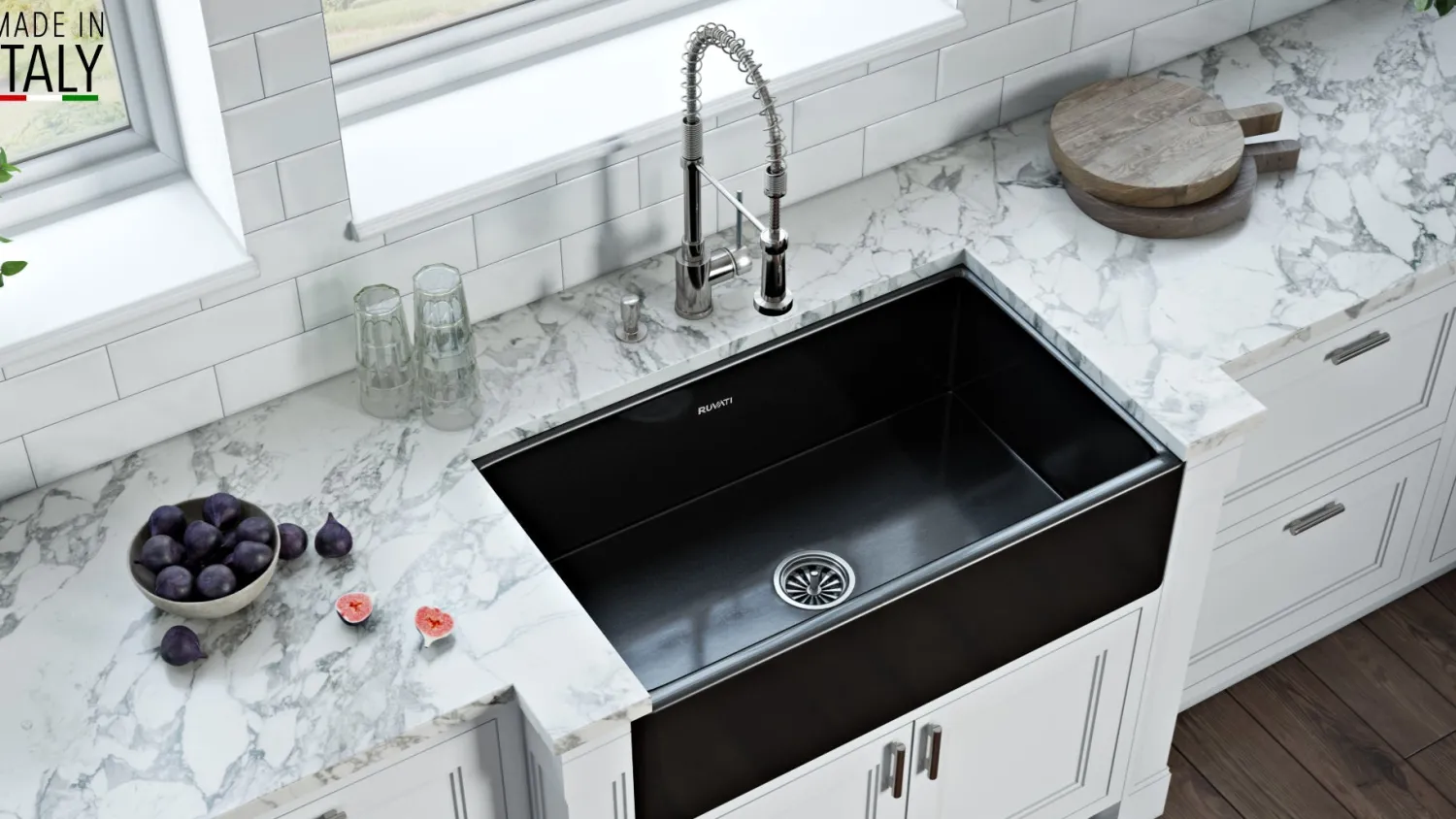 Discount 33 x 20" Fireclay Reversible Farmhouse Apron-Front Kitchen Sink Single Bowl Single Bowl Sinks|Apron Front / Farmhouse Sinks