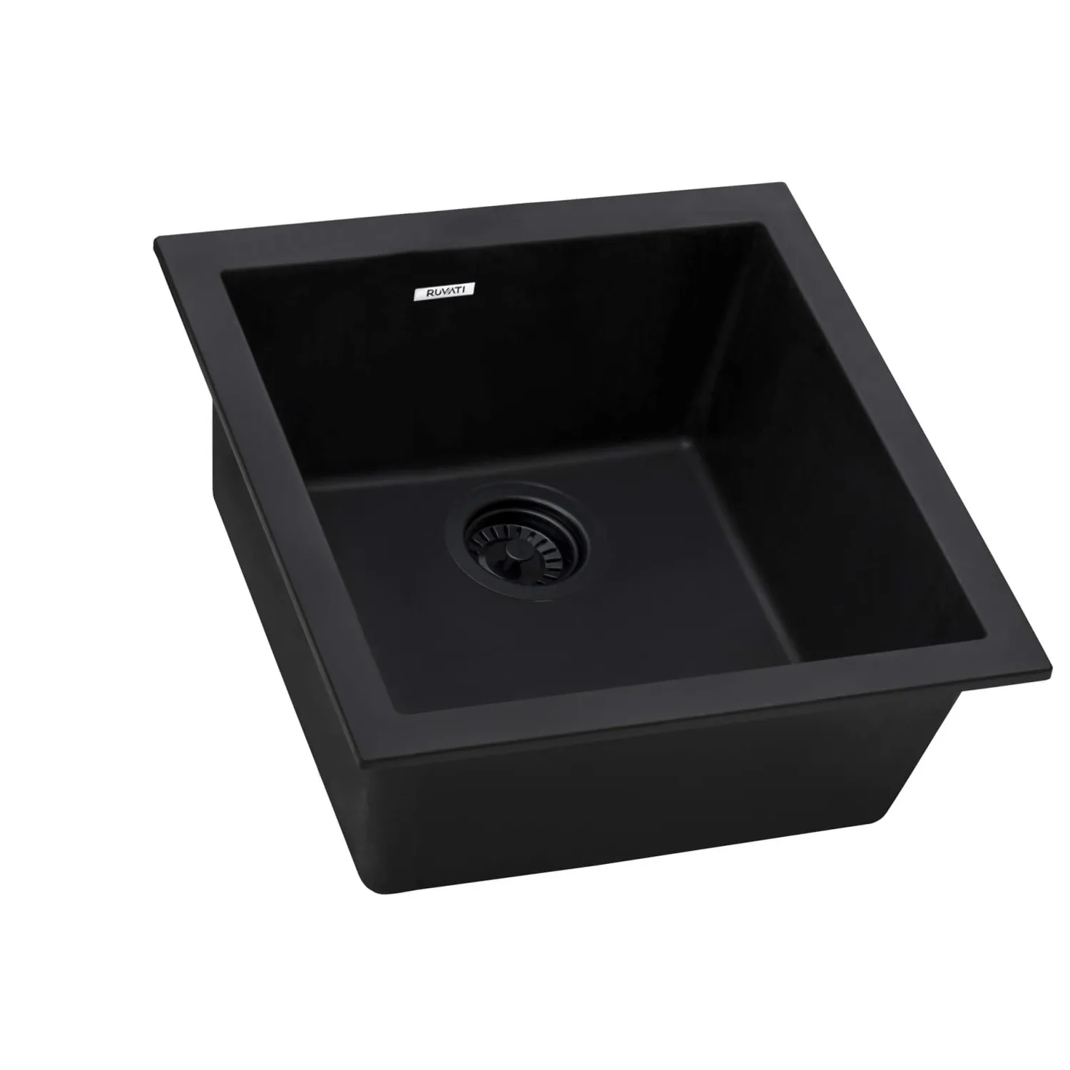17" x 17" Granite Composite Undermount Single Bowl Prep Sink | Midnight Black Undermount Sinks|Composite & Quartz Sinks