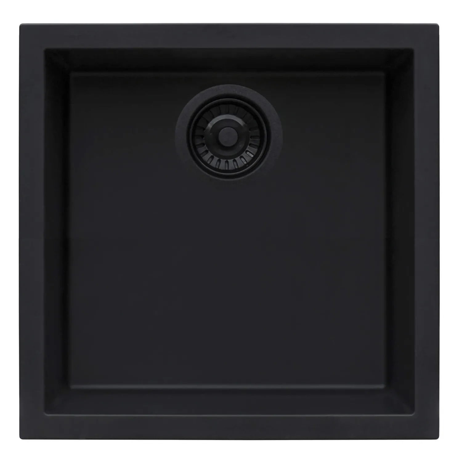 17" x 17" Granite Composite Undermount Single Bowl Prep Sink | Midnight Black Undermount Sinks|Composite & Quartz Sinks