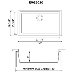 Best 30 x 18 inch Granite Composite Undermount Single Bowl Kitchen Sink RVG2030 Single Bowl Sinks|Undermount Sinks