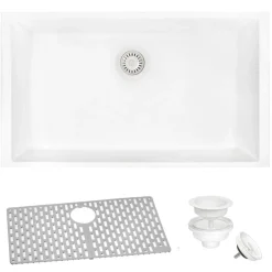 Best 30 x 18 inch Granite Composite Undermount Single Bowl Kitchen Sink RVG2030 Single Bowl Sinks|Undermount Sinks