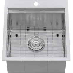 Clearance 21" x 20" Marine Grade T-316 Stainless Outdoor Topmount Workstation Sink Drop-In / Top Mount Sinks|Sinks For Tight Spaces