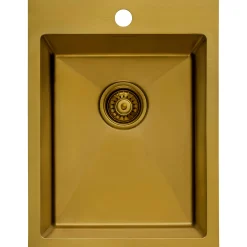 Online 15" x 20" Matte Gold Stainless Steel Topmount Bar Prep Sink Gunmetal, Brass, & Gold|Sinks For Tight Spaces