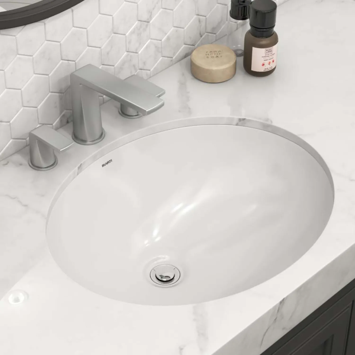 Best 15" x 12" Oval Undermount Bathroom Sink in White Undermount