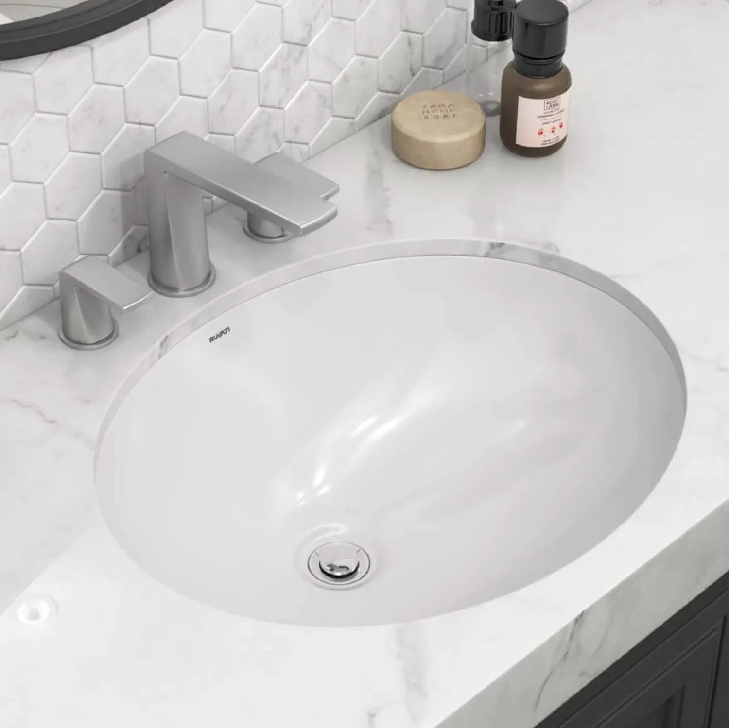 Best 15" x 12" Oval Undermount Bathroom Sink in White Undermount