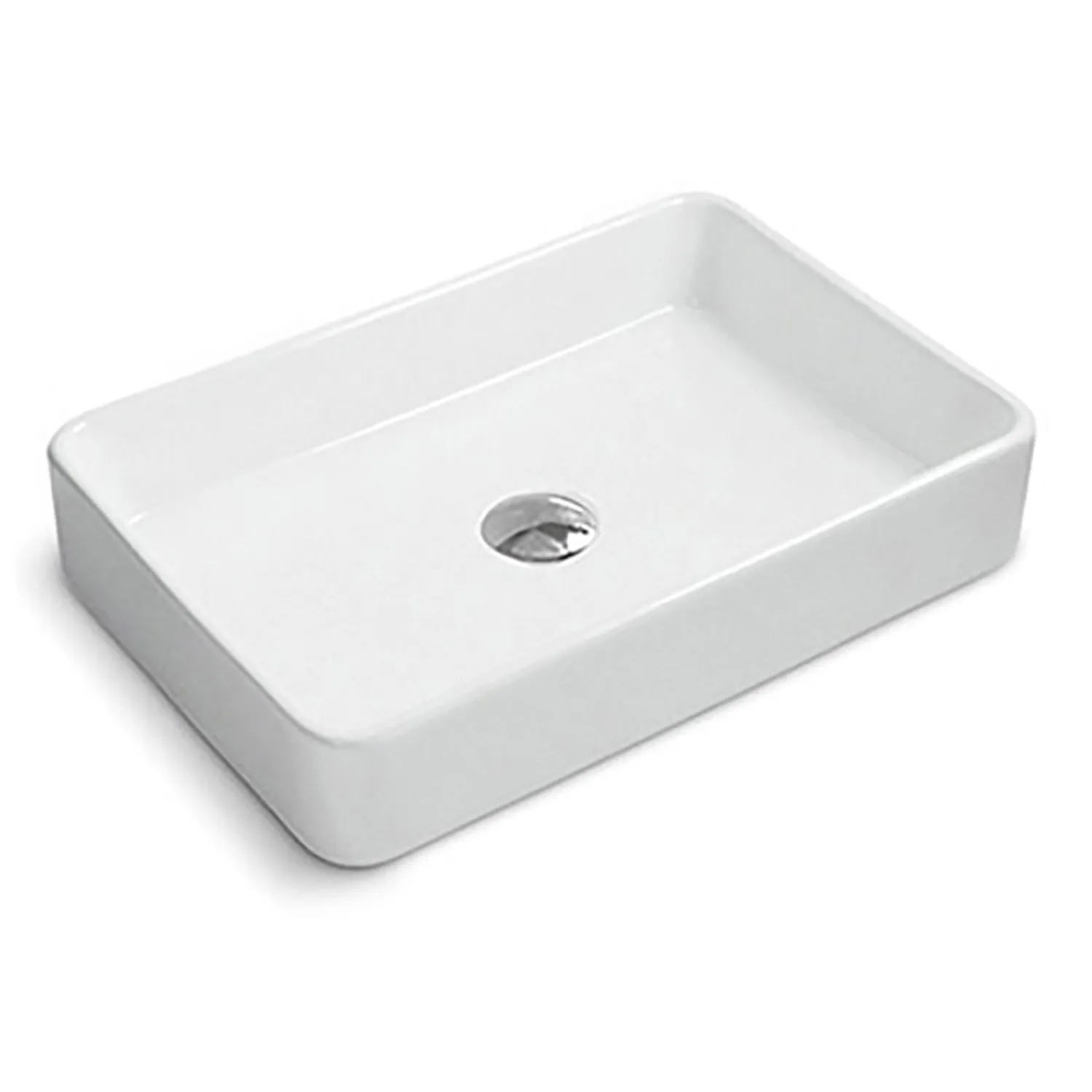 Outlet 24" x 16" Rectangular Bathroom Vessel Sink in White Above Counter / Vessel Sinks