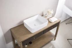 Discount 19" x 14" Rectangular Bathroom Vessel Sink in White Above Counter / Vessel Sinks