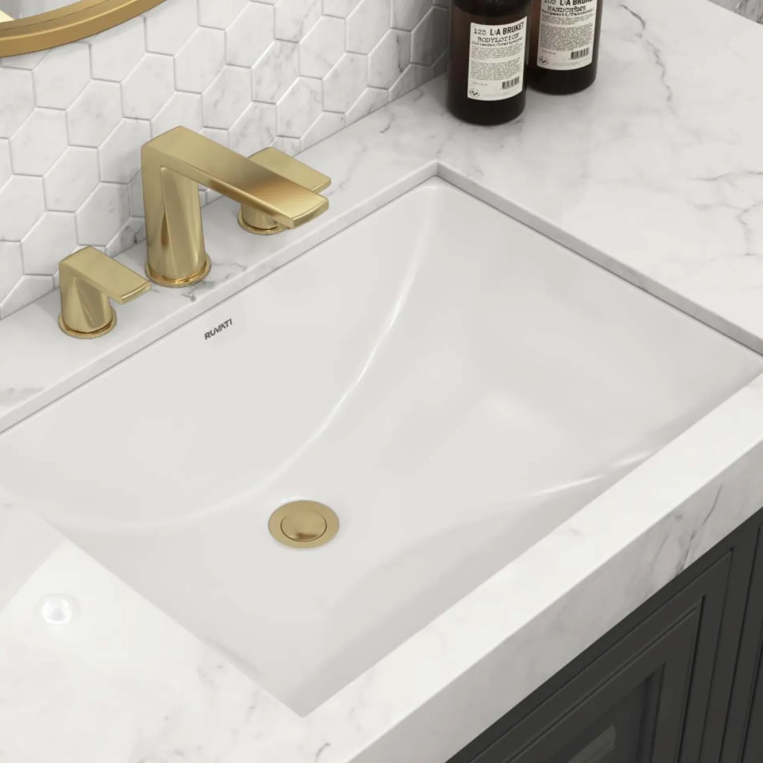 Clearance 17" x 12" Rectangular Undermount Bathroom Sink in White Undermount